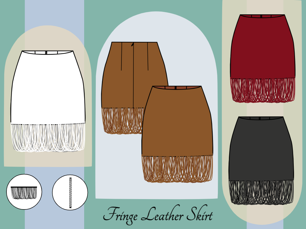 Leather Skirt with Fringes Moodboard