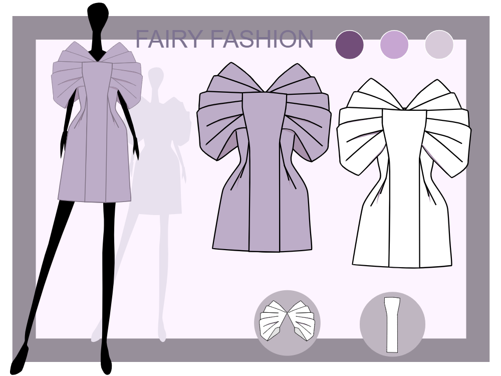 Fancy Mini Dress Illustration Moodboard