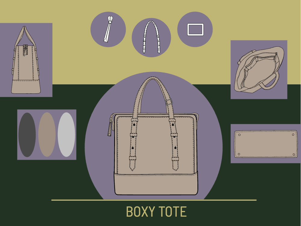 Boxy Tote Sketches and Templates Moodboard
