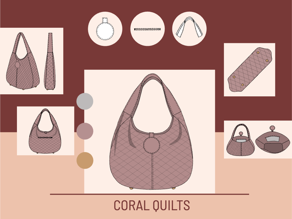 Coral Quilt Sketches and Templates Moodboard