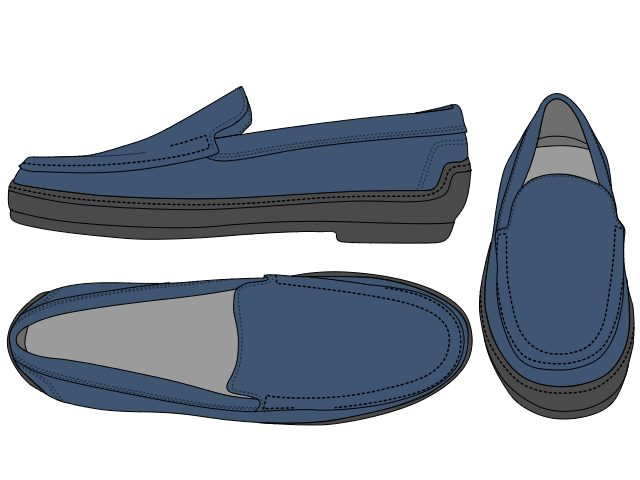Blue loafers shoe sketch