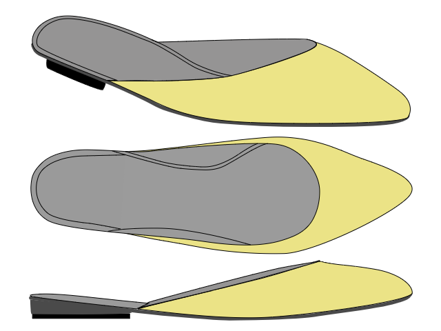 Yellow Mules shoe sketch