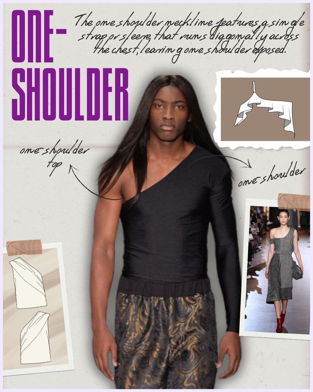 One-Shoulder Moodboard Graphic